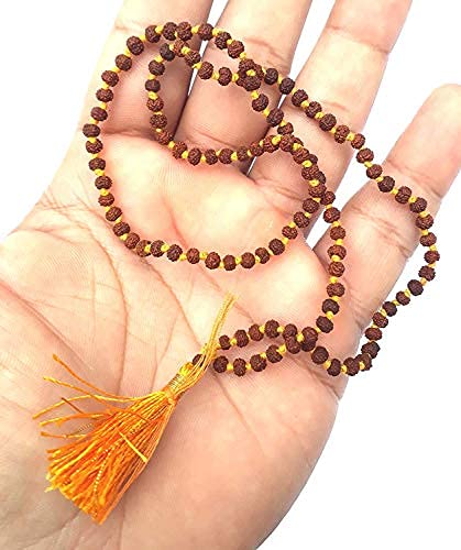 Aerglo Wood 108+1 Bead 2 mm 5 Mukhi Rudraksha Mala (Multicolor)