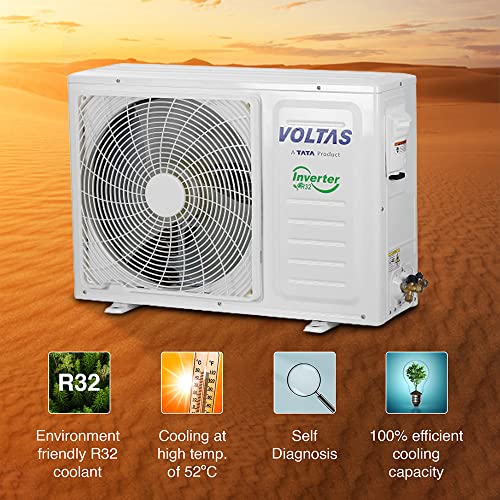 Voltas 2 Ton 5 Star, Inverter Split AC(Copper,4-in-1 Adjustable Mode, Anti-dust Filter, 2023 Model, 245V Vectra Plus, White)