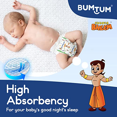 Bumtum Chota Bheem Large Baby Diaper Pants, 62 Count, Leakage Protection Infused With Aloe Vera, Cottony Soft High Absorb Technology (Pack of 1)