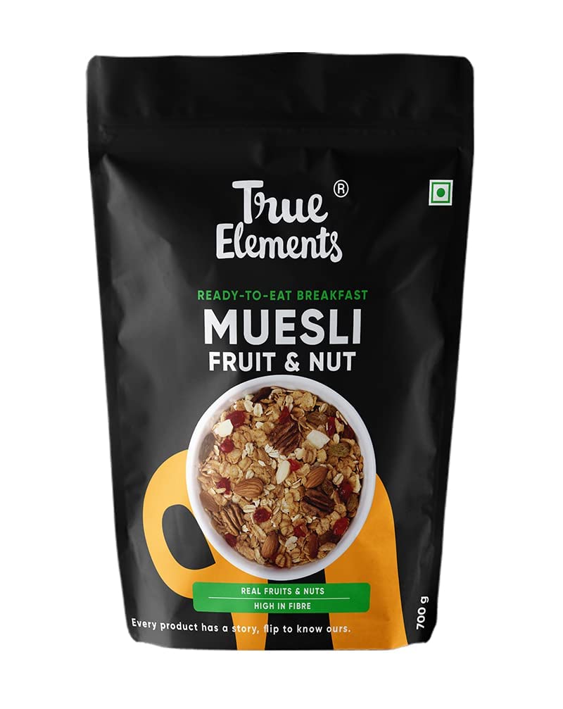 True Elements Muesli Fruit and Nut 700g - 11g Clean Protein | Cereal for Breakfast | Healthy Food