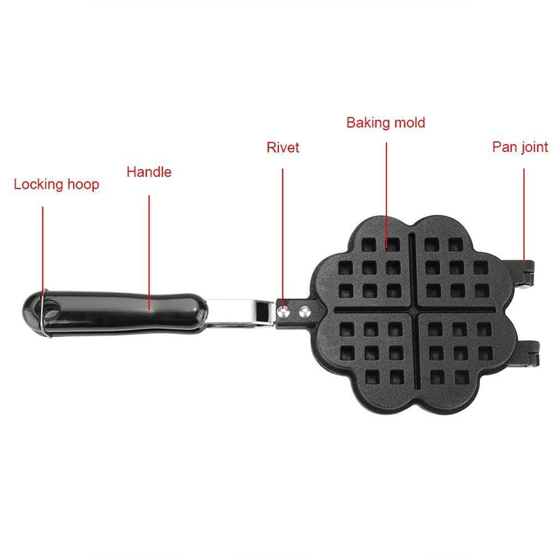 ASPENX Waffle Maker | Heart Shaped Waffle Maker Non Stick | Non-Stick Double-side Waffle Baking Pan | Aluminum Alloy Waffle Mould | Waffle Press Plate | Cooking Baking Tool | Sandwich Maker