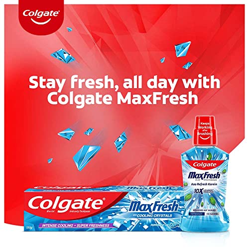 Colgate MaxFresh Toothpaste, Blue Gel Paste with Menthol for Super Fresh Breath, 600g, 150g X 4 (Peppermint Ice, Saver Pack)