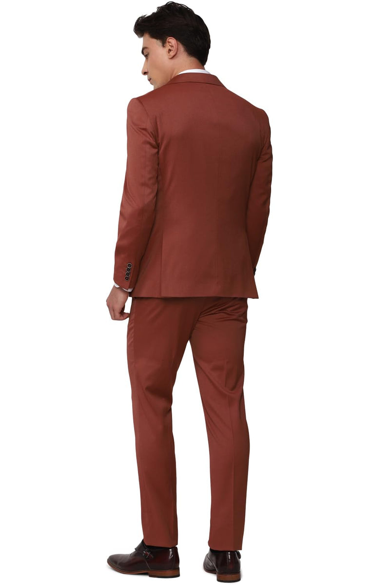 Peter England Men's Polyester Blend Three Piece Suit (PIS3ONSF461316_Red