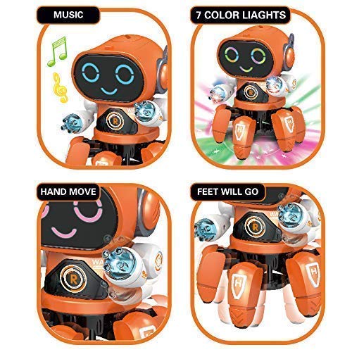 Galaxy Hi-Tech® Pioneer Bot Robot Colorful Lights and Music | All Direction Movement Dancing Robot Toys for Boys and Girls Multi-Colour