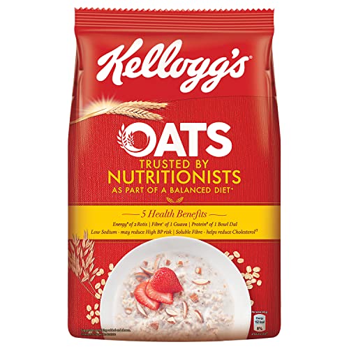 Kellogg's Oats, Rolled Oats, High in Protein and Fibre, Low in Sodium, 900g Pack