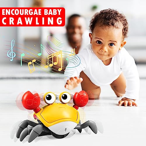 Wembley Dancing Crawling Baby Toys Crawling Crab Toy for Kids Electronic Walking Moving Toys for Babies Infant Toddlers Tummy Time Interactive Early Learning Educational Toys