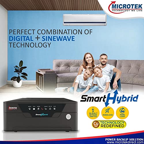 Microtek Smart Hybrid 1275 Digital & Sinewave 1125VA/12V Inverter, Support 1 Battery With 2 Year Warranty for Home, Office & Shops