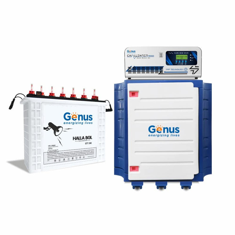 Genus Inverter with Battery Combo + Challenger 1100 + Hallabol GTT240 Tall Tubular Battery + Blue Color Trolley Combo