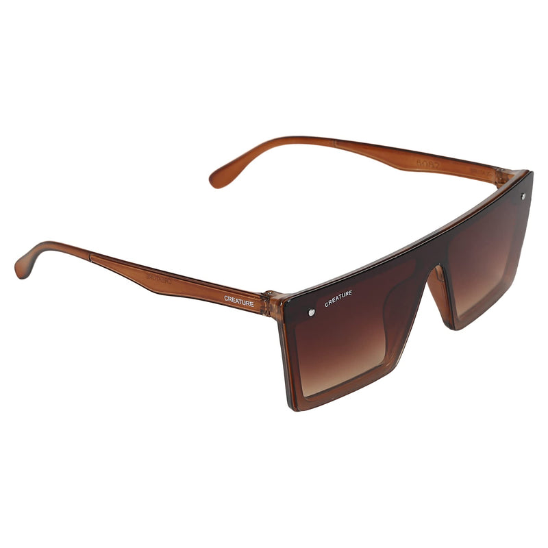 CREATURE UV PROTECTIVE Rectangular Unisex Sunglasses||(Color-Brown)||