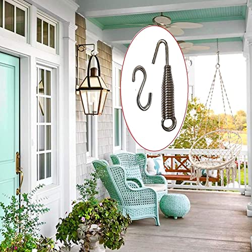 kaushalendra Metal Heavy Duty Hanging Swing Accessories Spring with S Hook for Hammock Chair, Boxing Bag, Porch Swings Extension (Silver)