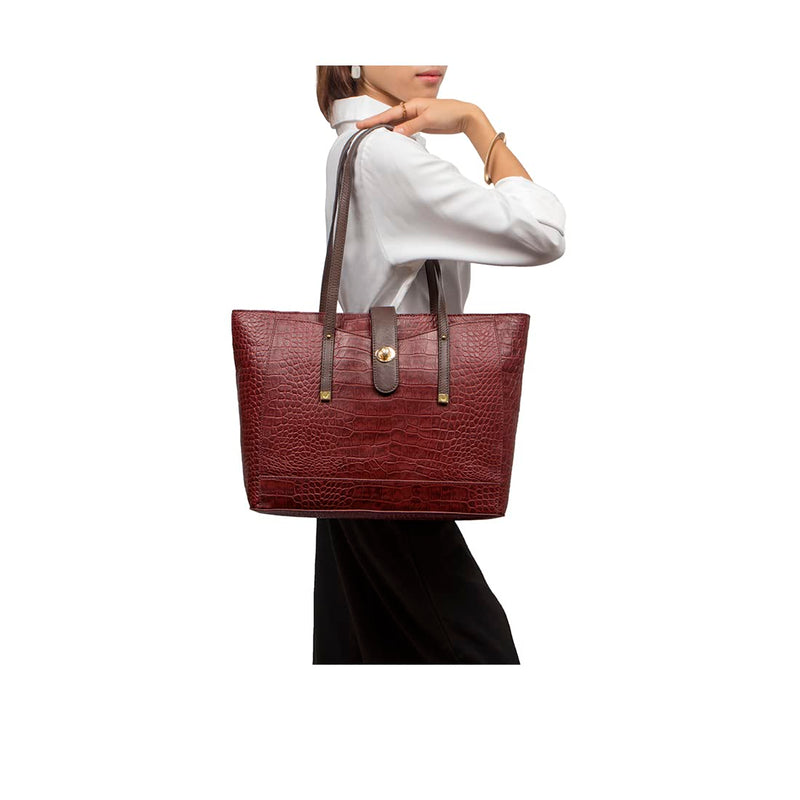 Hidesign womens EE ATRIA I Large Red Brown I Tote Bag