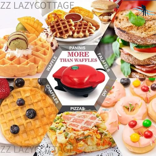 Waffle Maker, Waffle Maker Machine, Waffles Maker, Mini Waffle Maker, Waffle Machine, Waffle Iron, Waffles Maker Machine, Mini Waffle Maker for Home, Waffle Maker Electric, Waffle Maker, Red