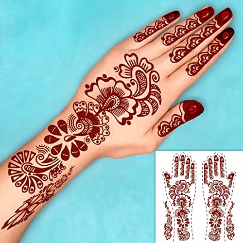 VOORKOMS Full Hand Mehndi Flower Temporary Waterproof Body Tattoo For Women