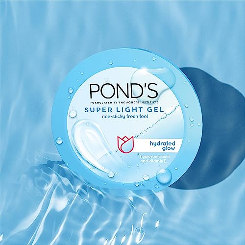 POND'S Super Light Gel Oil Free Face Moisturizer 49g, With Hyaluronic Acid & Vitamin E for Fresh Glowing Skin & 24 hr Hydration - Daily Use