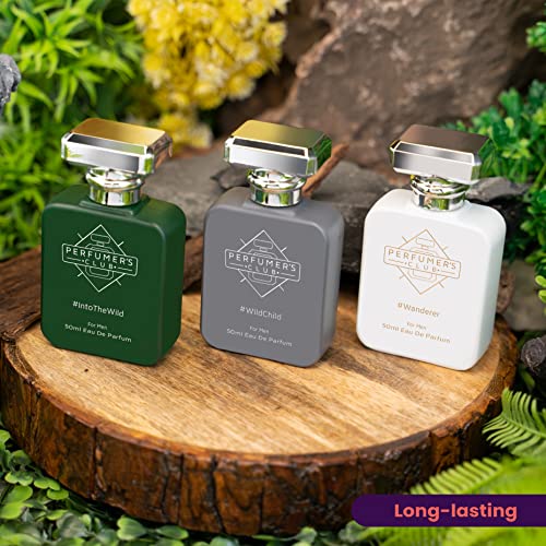 Perfumer's Club"Best Fragrance for Men" Gift Set of 3(Into The Wild + Wild Child + Wanderer) Upto 24 hrs lasting (Eau De Parfum), 150 ml, Best Gift for Men