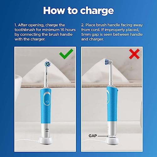 Oral B Vitality 100 Blue Criss Cross Electric Rechargeable Toothbrush for Adults Powered by Braun