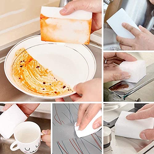 Sichumaria 6 Pcs Magic Eraser Sponges For Cleaning:Kitchen Cleaning Wipes(100X70X30 Mm) Cleaner Non-Scratch Scrub Sponge For Bathroom,Office,Floor,Wall,Dirt,Stain,Pen Mark Chemical Free Eraser Foam