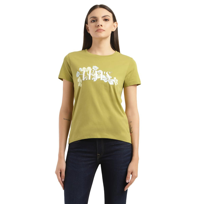 Levi's Women's Regular Fit T-Shirt (23771-0449_Green