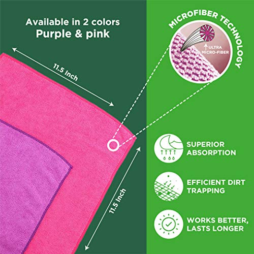 Scotch-Brite Microfiber Multipurpose Wipe (Pink and Purple, Pack of 2)