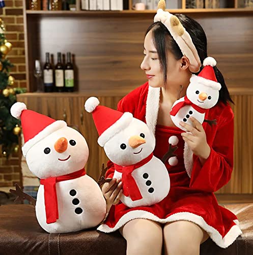 HUG 'n' FEEL SOFT TOYS Snowman Plush Toy Stuffed Snowman Animal Christmas Holiday Pillow Soft Toys for Christmas Decorations 35cm