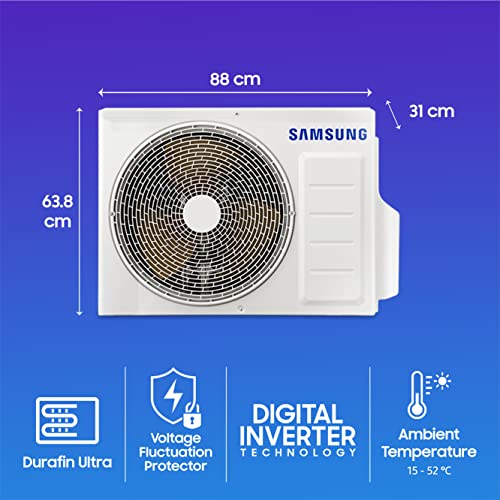 Samsung 1.5 Ton 5 Star Wind-Free Technology Inverter Split AC (Copper, Convertible 5-in-1 Cooling Mode, Anti-bacterial Filter, 2023 Model AR18CYNAMWK White)