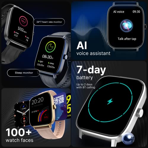 Noise Newly Launched Quad Call 1.81" Display, Bluetooth Calling Smart Watch, AI Voice Assistance, 160+Hrs Battery Life, Metallic Build, in-Built Games, 100 Sports Modes, 100+ Watch Faces (Deep Wine)