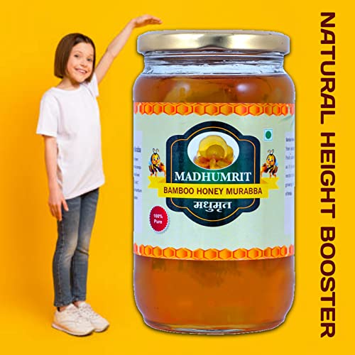 Madhumrit Homemade 100% Pure Bamboo Murabba with Raw Forest Honey Helps Increasing Height Growth |Rich in nutrients| Boost Digestive Health|Bans ka Murabba (1 Kg) (Bamboo)