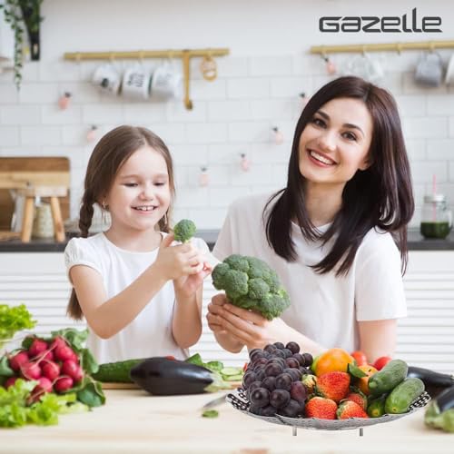 Gazelle Steamer Basket Stainless Steel Vegetable Steamer - Folding Baby Food Steamer for Vegetables Cooking Insert for Veggie Seafood Cooking Expandable Fit Various Pot (Size: Small (5" to 9"))