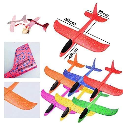 BELOXY Kids Toys Hand Throw Flying Glider Planes Foam Aeroplane Model Party Bag Fillers Flying Glider Plane Toys for Kids Game (Pack of 1) Multicolor