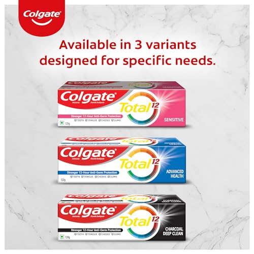 Colgate Total Whole Mouth Health, Antibacterial Toothpaste, 120gm + 120gm (240gm) (Advanced Health, Saver Pack), World's No. 1* Germ-fighting Toothpaste