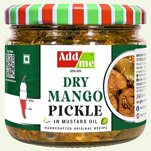Add me Homemade Sukha North Indian Aam ka Achar 300 G, Fresh Dry Mango Pickle Very Less Mustard Oil 300gm Mothers Made Ready to eat Vintage Recipe achaar