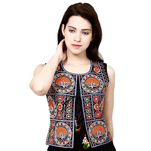 Prijam Women's Embroiderd Ethnic Shrugor Jacket RL 04 XXL and Special Embroidered Cotton Koti/Jacket/Waist Coat for Women