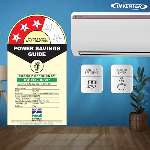 Daikin 1.5 Ton 3 Star Hot & Cold Inverter Split AC (Copper, PM 2.5 Filter, FTHT50UV, White)