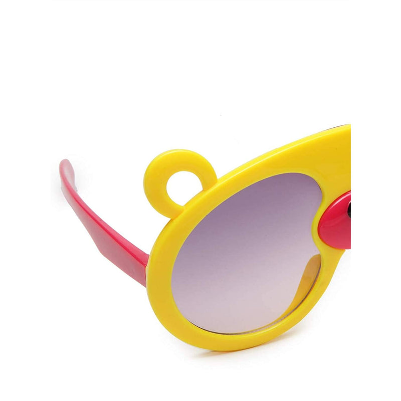 SHOP FRENZY Unisex Child Goggle Sunglasses (Yellow Frame, Black Lens) (Medium) (Pack of 1)