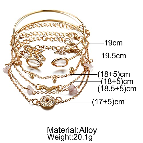 Shining Diva Fashion Latest Stylish Multilayer Gold Plated Bangle Bracelet for Women and Girls (rr14669b) Set of 6