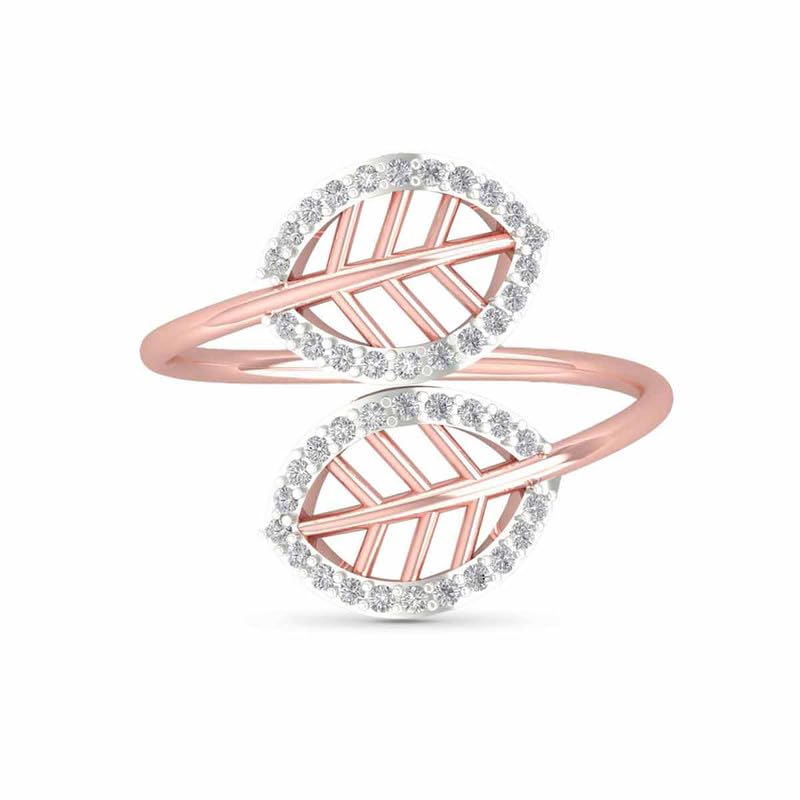 DISHIS 14k(585) Rose Gold Diamond Ring for Women 941