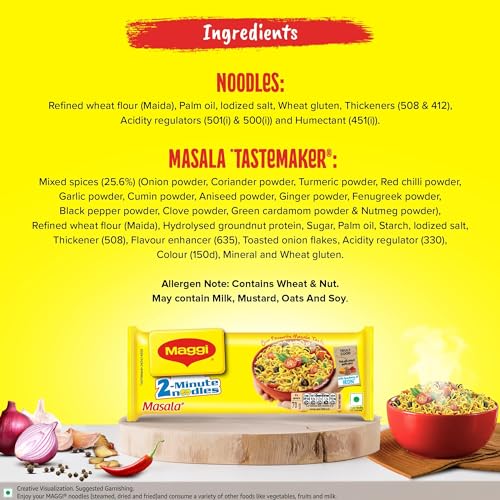 MAGGI 2-minute Instant Noodles, Masala Noodles with Goodness of Iron, Made with Choicest Quality Spices, Favourite Masala Taste, 560g