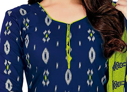 Miraan Cotton Printed Readymade Salwar Suit For Women (MIRAANSAN1402XXXL, 3XL, Blue)