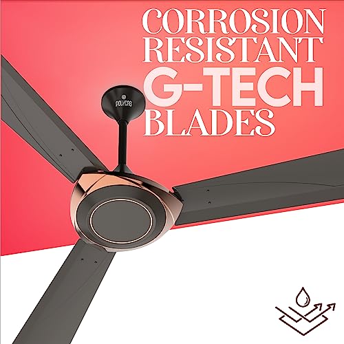 Polycab Superb Neo 1200 mm High Speed 1 Star Rated 52 Watt Ceiling Fan with Corrosion Resistant G-Tech Blades and 2 years warranty (Jaco Bean Bronze Gold)