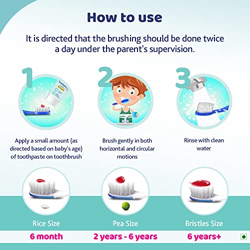 Chicco Toothpaste, Strawberry Flavour for 1Y to 6Y Baby, Fluoride-Free, Preservative-Free,Cavity Protection (50g)