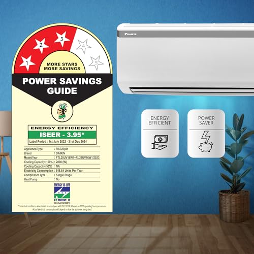 Daikin 0.8 Ton 3 Star, Fixed Speed Split AC (Copper, PM 2.5 Filter, 2022 Model, FTL28U, White)