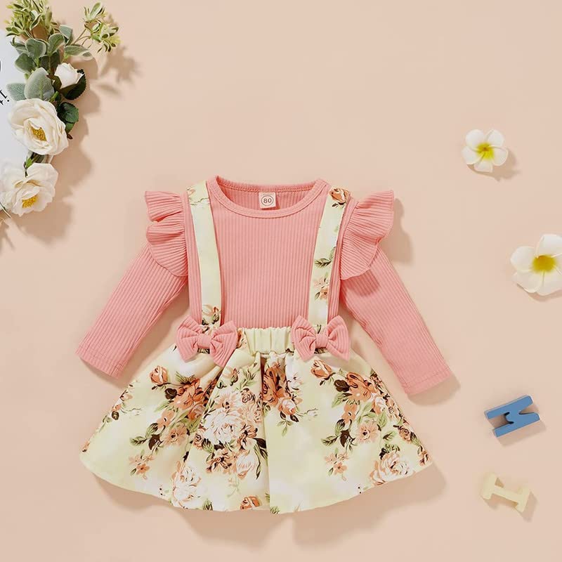 Niren Enterprise KITKAT Frocks for Baby Girls Floral Designer Baby Frocks (Parakeet Dungaree, 9-12 Months)