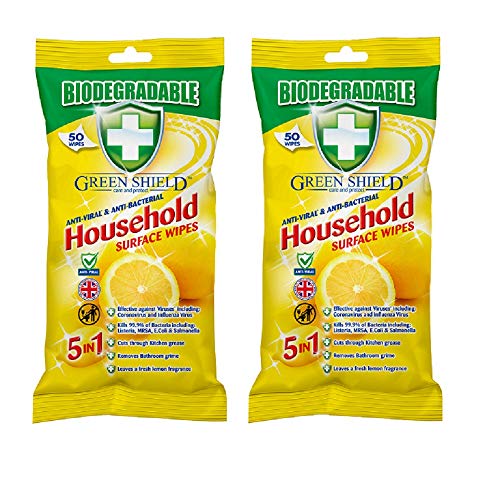 Greenshield Household Wipes 50's Pack of 2 100 Wipes
