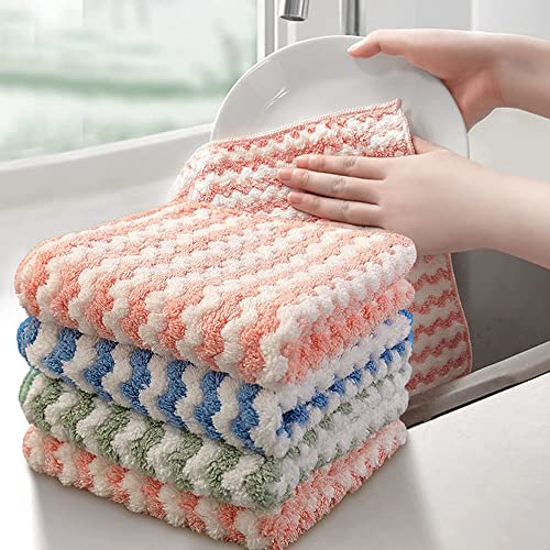 5Pack Microfiber Cleaning Cloths Dish Cloth Kitchen Towel High Absorbent 12”x12 - Easy to Clean Quick Drying