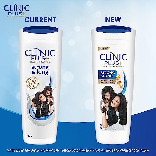 Clinic Plus Strong & Long Shampoo 1 L, With Milk Proteins & Multivitamins for Healthy and Long Hair - Strengthening Shampoo for Hair Growth