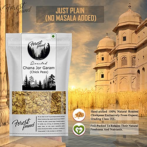 Forest Found Gluten Free Low Fat Black Chana JOR Garam Namkeen Snacks for Diet (900 Gram) | Made by Vacuum Roasted Technology, Healthy Gujarati Snack, No Salt and No Masala