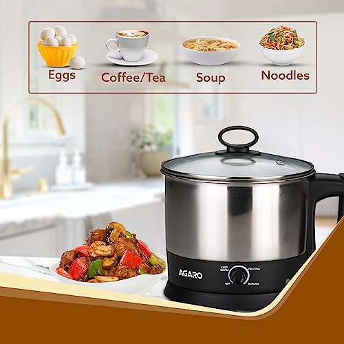 AGARO Esteem Multi Kettle 1.2 Litre, 600W with 3 Heating Modes & Rapid Boil Technology (Silver)