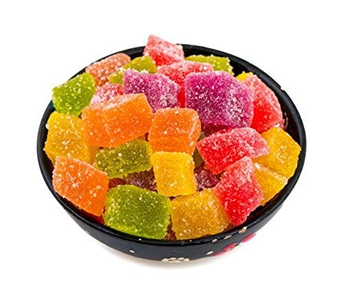 CHATOKDE Tasty Sugar Coated Jelly Candy Bites,Mixed-Fruit, 400g [JAR PACK]