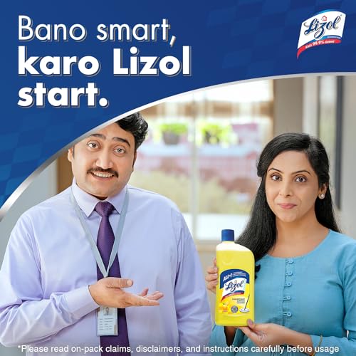 Lizol 5 Litre - Citrus, Disinfectant Surface & Floor Cleaner Liquid | Suitable for All Floor Cleaner Mops | Kills 99.9% Germs| India's