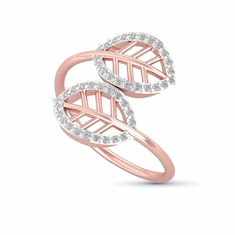 DISHIS 14k(585) Rose Gold Diamond Ring for Women 941